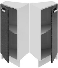 Шкаф нижний нестандартный торцевой (СКАЙЛАЙН (Черный)) НнТ_72-40(45)_1ДР Размеры (Ш×Г×В): 400×432×822 ― Мебель в Краснодаре