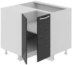 Шкаф нижний угловой с углом 90° (СКАЙЛАЙН (Черный)) НУ90_72_2ДР(НУ) Размеры (Ш×Г×В): 900×900×822 ― Мебель в Краснодаре