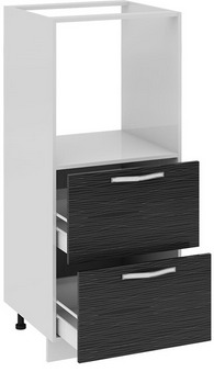 Шкаф комбинированный под бытовую технику с 2-мя ящиками (СКАЙЛАЙН (Черный)) КБ2я_132(72)-60_2Я Размеры (Ш×Г×В): 600×582×1422 ― Мебель в Краснодаре