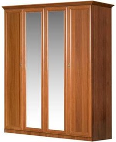 Европа 7 Ит Орех Шкаф 4-дверный с зеркалами Арт: 071/151  ДхВхГ, см: 184х225х60 ― Мебель в Краснодаре