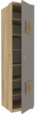 Шкаф одностворчатый с декоративными накладками Фиджи ЛД 659.222.000 Антрацит  Ш 548 мм В 2326 мм Г 640 мм