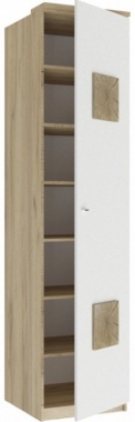 Шкаф одностворчатый с декоративными накладками Фиджи ЛД 659.225.000 Белый Экспо  Ш 548 мм В 2326 мм Г 640 мм
