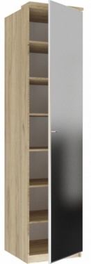 Шкаф одностворчатый с зеркалом Фиджи ЛД 659.226.000 Белый Экспо Ш 548 мм В 2326 мм Г 640 мм