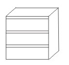 Комод встроенный к шкафу СлВаЧёГл ИД 01.60а  В:677 Ш:842 Г:478 ― Мебель в Краснодаре