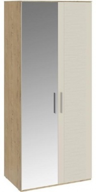 Шкаф для одежды с 1 глухой и 1 зеркальной дверями Николь СМ-295.07.005 L Фон Бежевый (Ш×Г×В): 897×602×212