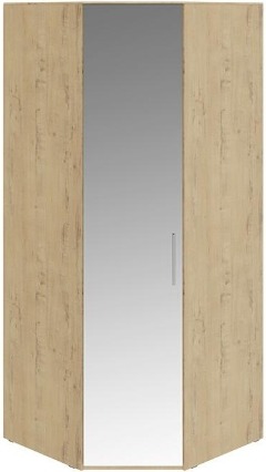 Шкаф угловой с 1 зеркальной дверью левый Николь СМ-295.07.007 L  Бунратти (Ш×Г×В): 895×895×2121 ― Мебель в Краснодаре