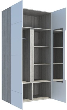 «Палермо» шкаф 2-х створчатый Ясень Шимо  Ш × В × Г  1068 х 2110 х 560 мм ― Мебель в Краснодаре