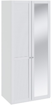 Шкаф для одежды с 1-ой глухой и 1-ой с зеркальной дверью «Ривьера» СМ 241.07.002 L (Ш×Г×В): 895×582×2111 ― Мебель в Краснодаре