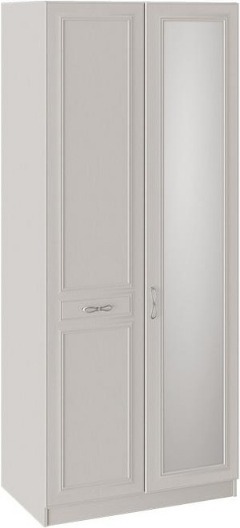 Шкаф для одежды с 1 глухой и 1 зеркальной дверью левый Сабрина СМ-307.07.021L  Кашемир (Ш×Г×В): 897×587×2171 ― Мебель в Краснодаре