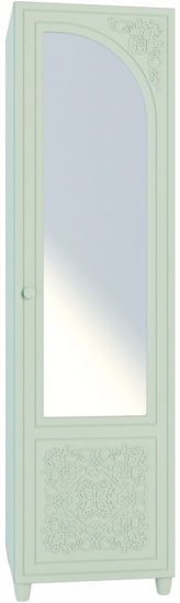 Соня СО-13К Стеллаж правый зеркало Мята/Салат шагрень (ШхГхВ): 550 х 500 x 2005 ― Мебель в Краснодаре