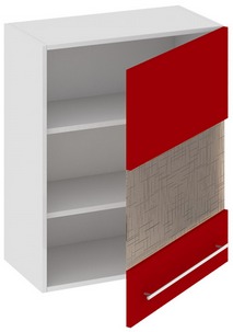Шкаф верхний со стеклом (правый) (АССОРТИ (Вишня)) В_72-60_1ДРс(Б) Размеры (Ш×Г×В): 600×323×720 ― Мебель в Краснодаре