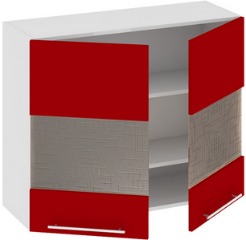 Шкаф верхний со стеклом (АССОРТИ (Вишня)) В_72-90_2ДРс Размеры (Ш×Г×В): 900×323×720 ― Мебель в Краснодаре