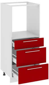 Шкаф комбинированный под бытовую технику с 3-мя ящиками (АССОРТИ (Вишня)) КБ(3)3я_132(72)-60_3Я Размеры (Ш×Г×В): 600×582×1422 ― Мебель в Краснодаре