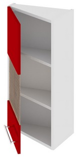 Шкаф верхний торцевой со стеклом (левый) (АССОРТИ (Вишня)) ВТ_72-40(45)_1ДРс(А) Размеры (Ш×Г×В): 400×323×720 ― Мебель в Краснодаре