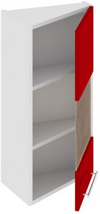 Шкаф верхний торцевой со стеклом (правый) (АССОРТИ (Вишня)) ВТ_72-40(45)_1ДРс(Б) Размеры (Ш×Г×В): 400×323×720 ― Мебель в Краснодаре
