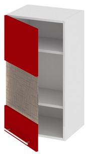 Шкаф верхний со стеклом (левый) (АССОРТИ (Вишня)) В_72-40_1ДРс(А) Размеры (Ш×Г×В): 400×323×720 ― Мебель в Краснодаре