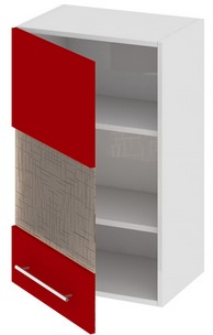 Шкаф верхний со стеклом (левый) (АССОРТИ (Вишня)) В_72-45_1ДРс(А) Размеры (Ш×Г×В): 450×323×720 ― Мебель в Краснодаре