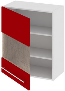 Шкаф верхний со стеклом (левый) (АССОРТИ (Вишня)) В_72-60_1ДРс(А) Размеры (Ш×Г×В): 600×323×720 ― Мебель в Краснодаре