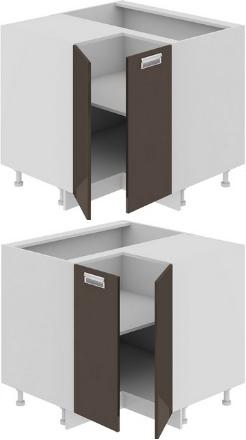 Шкаф нижний угловой с углом 90 (БЬЮТИ (Грэй)) НУ90_72_2ДР(НУ) Размеры (Ш×Г×В): 900×900×822 ― Мебель в Краснодаре