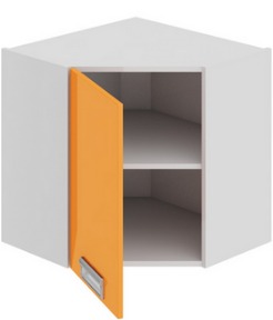 Шкаф верхний угловой с углом 45 (левый) (БЬЮТИ (Оранж)) ВУ45_60-(40)_1ДР(А) Размеры (Ш×Г×В): 600×600×600 ― Мебель в Краснодаре