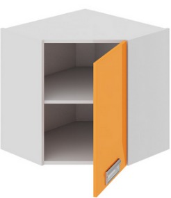 Шкаф верхний угловой с углом 45 (правый) (БЬЮТИ (Оранж)) ВУ45_60-(40)_1ДР(Б) Размеры (Ш×Г×В): 600×600×600 ― Мебель в Краснодаре