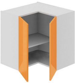 Шкаф верхний угловой с углом 90 (БЬЮТИ (Оранж)) ВУ90_60_2ДР(ВУ) Размеры (Ш×Г×В): 600×600×600