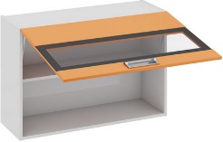 Шкаф верхний со стеклом (БЬЮТИ (Оранж)) В_60-90_1ДОс Размеры (Ш×Г×В): 900×323×600 ― Мебель в Краснодаре