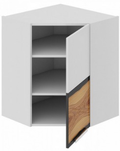 Шкаф верхний угловой с углом 45° (правый)ВУ45_72-(40)_1ДР(Б) Фэнтези (Вуд) (Ш×Г×В): 600×600×720 ― Мебель в Краснодаре