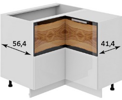 Шкаф нижний нестандартный угловой с углом 90° НнУ90_72_2ДР(НнУ) Фэнтези (Вуд) (Ш×Г×В): 1050×900×822
