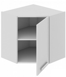 Шкаф верхний угловой с углом 45° ВУ45_60-(40)_1ДР Фэнтези (Белый универс.) Размеры (Ш×Г×В): 600×600×600 ― Мебель в Краснодаре