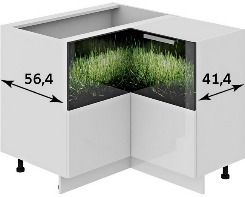 Шкаф нижний нестандартный угловой с углом 90° НнУ90_72_2ДР(НнУ) Фэнтези (Грасс) (Ш×Г×В): 1050×900×822