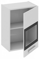 Шкаф верхний со стеклом (правый) В_60-45_1ДРс(Б) Фэнтези (Белый универс.) (Ш×Г×В): 450×323×600 ― Мебель в Краснодаре