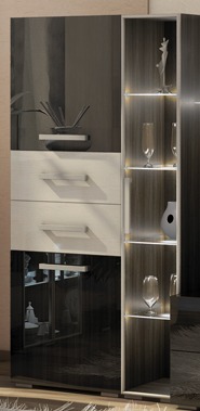 Шкаф со стеклянной секцией горки «Капучино»(900х430х1750)м ― Мебель в Краснодаре