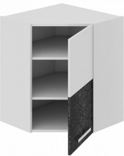 Шкаф верхний угловой с углом 45° (правый) ВУ45_72-(40)_1ДР(Б) Фэнтези (Лайнс) (Ш×Г×В): 600×600×720 ― Мебель в Краснодаре