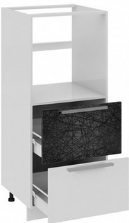 Шкаф комбинированный под бытовую технику с 2-мя ящиками	 КБ2я_132(72)-60_2Я Фэнтези (Лайнс) (Ш×Г×В): 600×582×1422