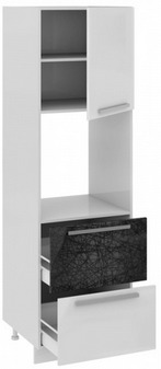 Шкаф пенал под бытовую технику с 2-мя ящиками ПБ2я_192-60_2Я1ДО Фэнтези (Лайнс) (Ш×Г×В): 600×582×2020 ― Мебель в Краснодаре